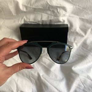 Dior Reflected Green Sunglasses with Tortoise Arms